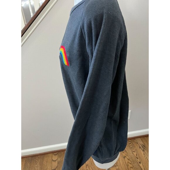 Aviator Nation Gray Sweatshirt with Rainbow Patch - Picture 4 of 5